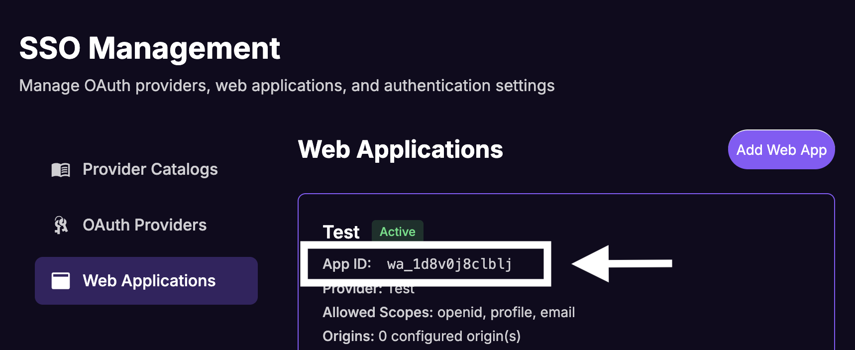 Web App ID
